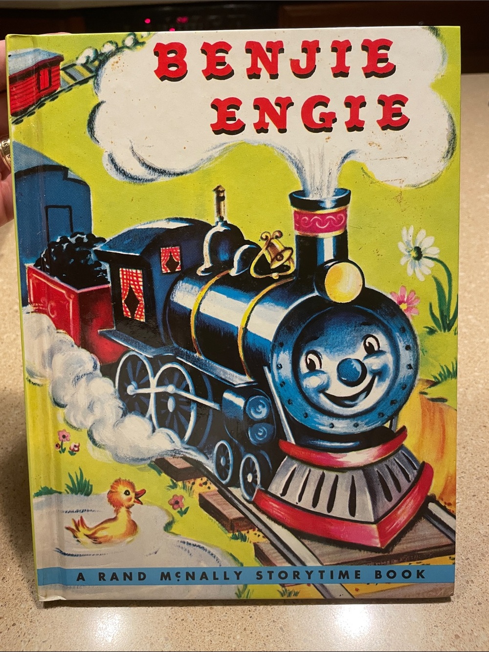 Benjie Engie Kids Storybook - Bright Blue & Red Train Cover